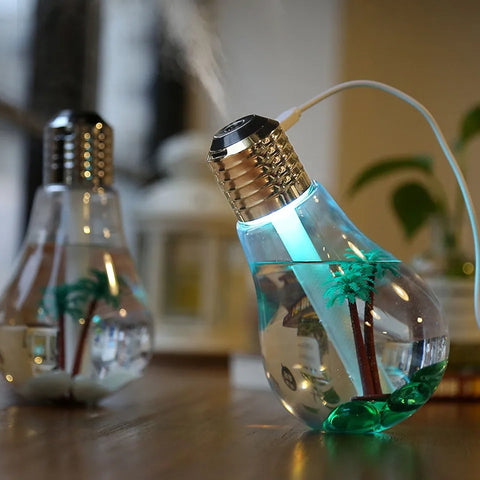 Bulb Humidifier Mini Night Light Cool Mist Light With Humidifier (Multicolor)