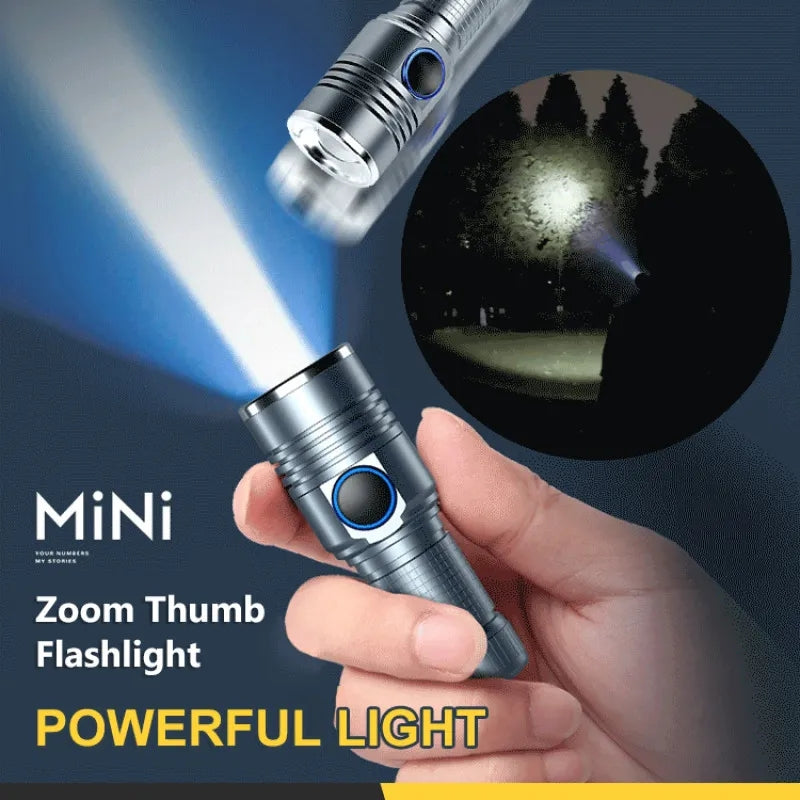 Mini Led Rechargeable Zoom Pocket Flash Light