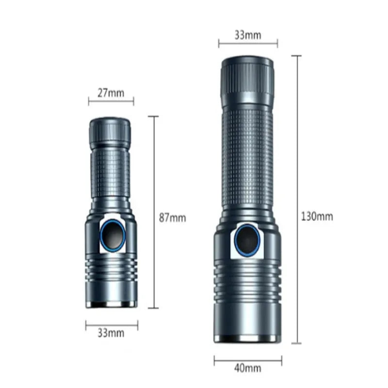 Mini Led Rechargeable Zoom Pocket Flash Light