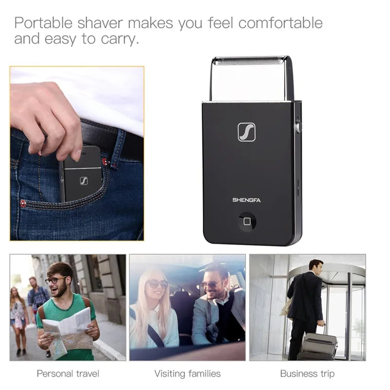 Mirror Design SHENGFA Electric Shaver Rechargeable Shaver Men's Portable Shaving Tool