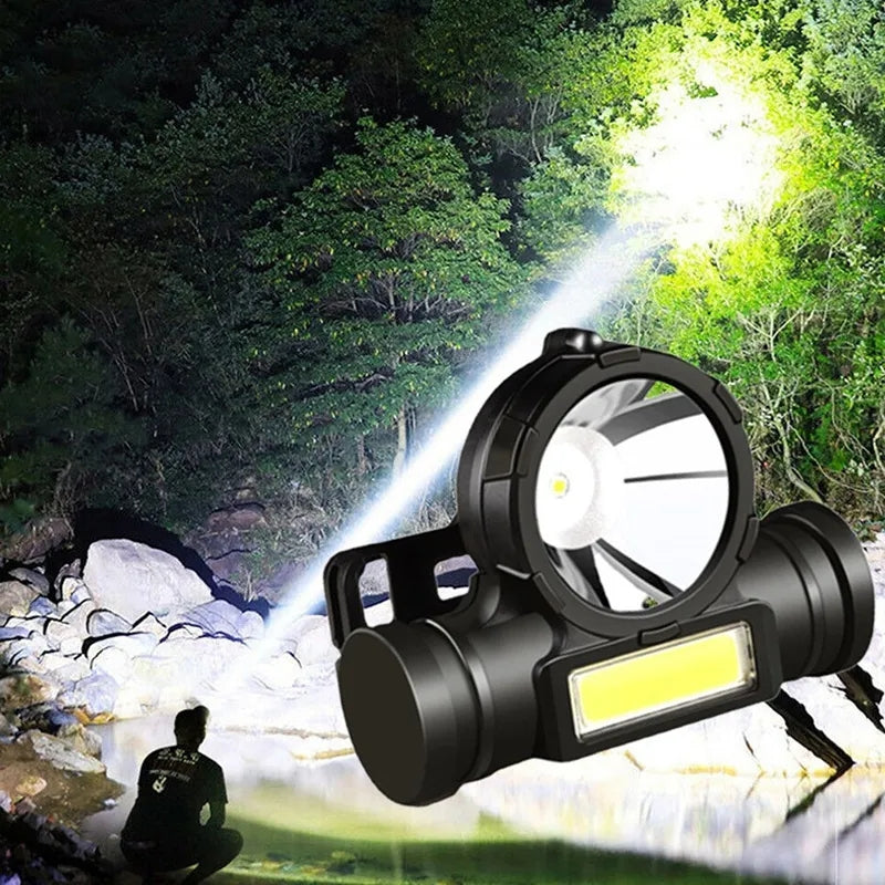 COB Super Headlight Rechargeable Flashlight