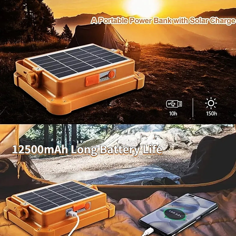 500 watt Solar Emergency Portable Floodlight with 16500mAh Battery Led Work Light USB