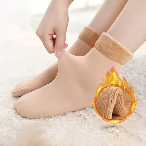 5 Pairs Women Cashmere Socks Thicken Thermal Wool - Fleece Wool Cashmere Socks