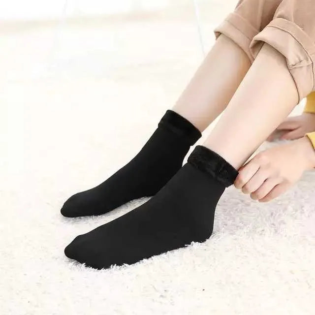5 Pairs Women Cashmere Socks Thicken Thermal Wool - Fleece Wool Cashmere Socks