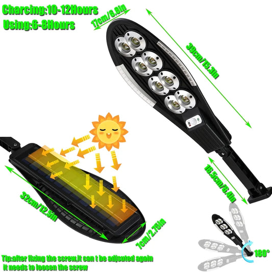 8 Solar LED Street Light Waterproof Remote Control Outdoor Security Wall Light