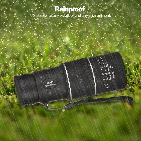 16X52 Compact Monocular Optical Lens High Definition Handheld Telescope BAK4 Prism Waterproof with Neck Strap