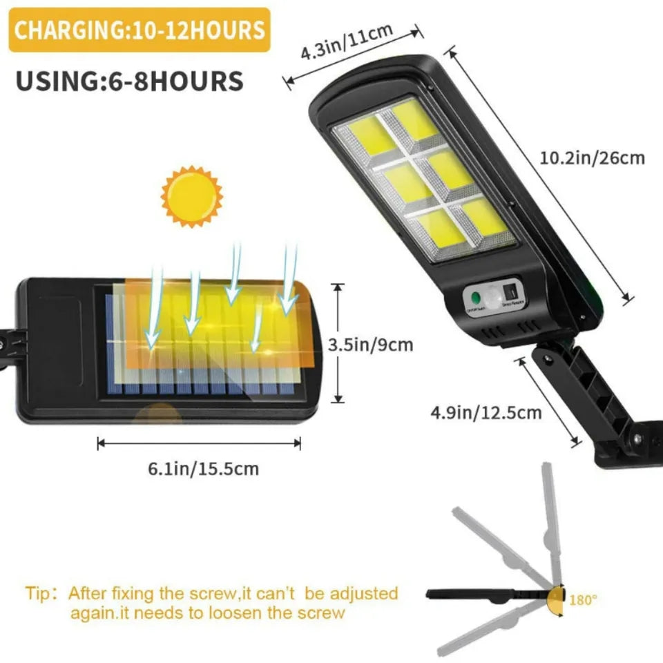 Solar Waterproof Automatic Street Light - 120-LEDs Bracket Street Light Solar Garden