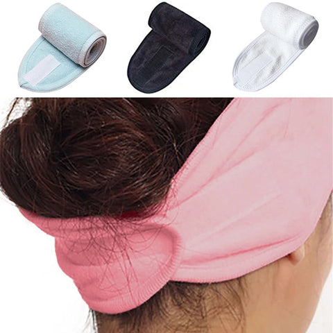 2 PCS Women Makeup Toweling Hair Wrap Head Band Soft Salon SPA Facial Headband