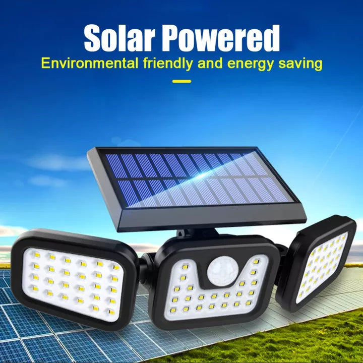 Portable Outdoor LED Solar Light - Three Head Spotlights Motion Sensor Water Proof Solar Lighting Wireless Lights