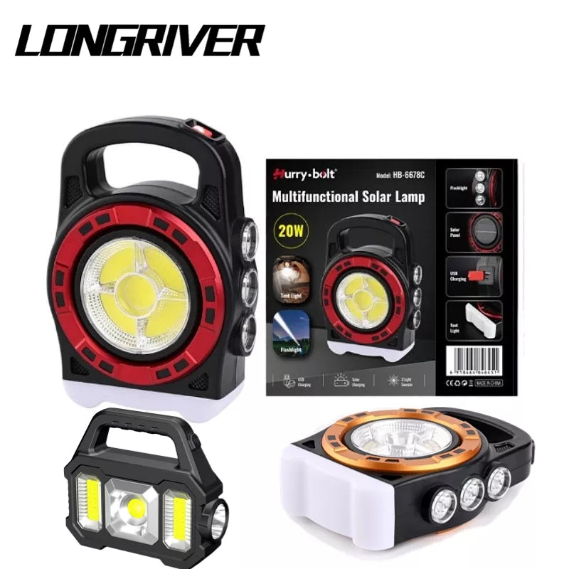 500LM Bright Portable LED Spotlight USB Rechargeable Work Searchlight Waterproof 3 Gears for Hiking Fishing for Outdoor Climbing