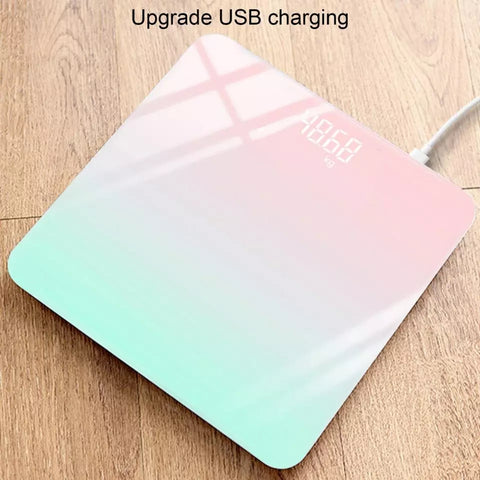 USB Charging Smart Digital Scale Highly Accurate for Body Weight Bathroom Weight Scale with Extra-Wide Platform LED Screen