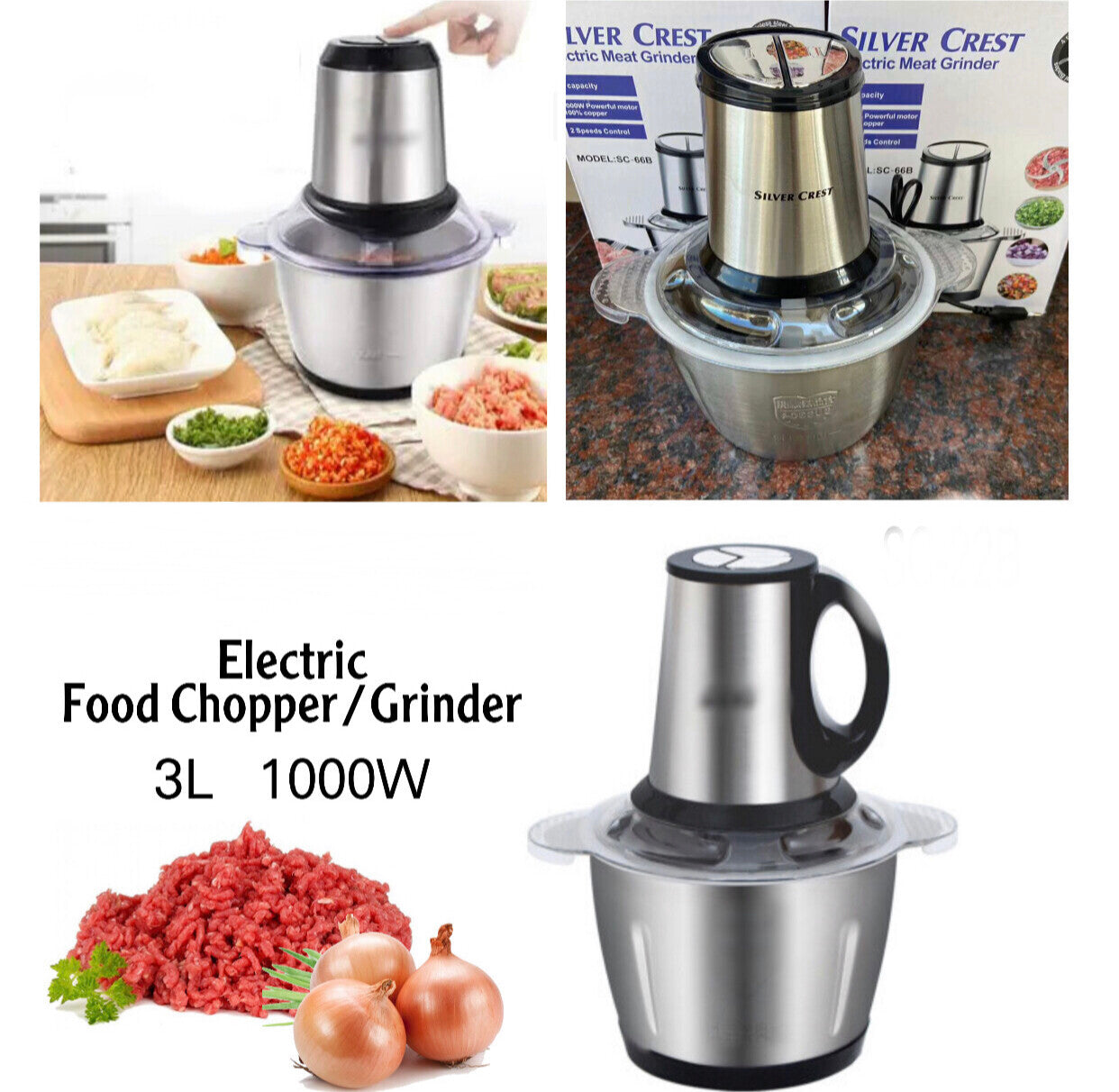 Silver Crest Electric Meat Grinder - Silver Electric Chopper 3 Liters Price in Pakistan