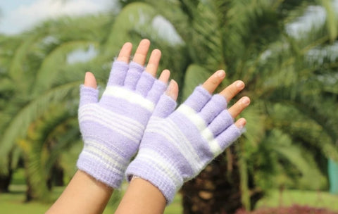 Women Winter Wool Half Finger Gloves Soft Fashionable Gloves
