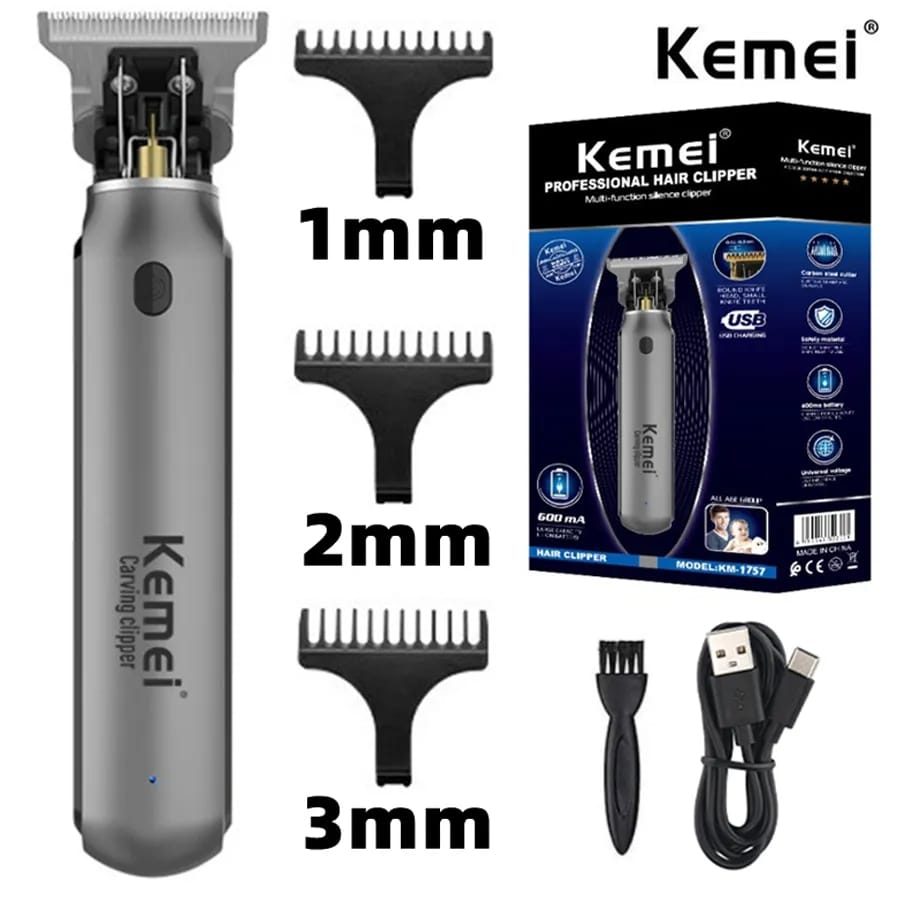 Kemei KM-1757 Hair Trimmer Rechargeable Hair Clipper Hair Cut Machine Beard