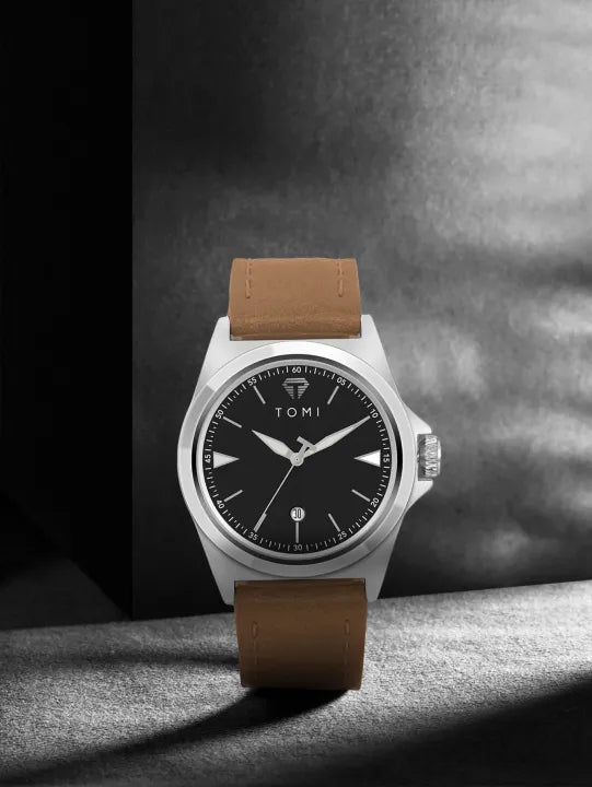 Tomi T041-6 Men Leather Strap Watch