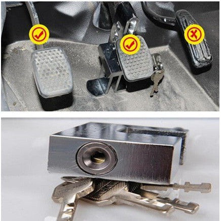8 Holes Car Steel Brake Pedal Lock Clutch Lock Vehicle Security Anti-Theft Lock