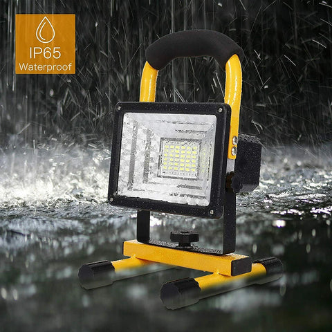 30W LED Portable Rechargeable Floodlight Waterproof Spotlight Battery Powered Searchlight Outdoor Work Lamp Camping Lantern
