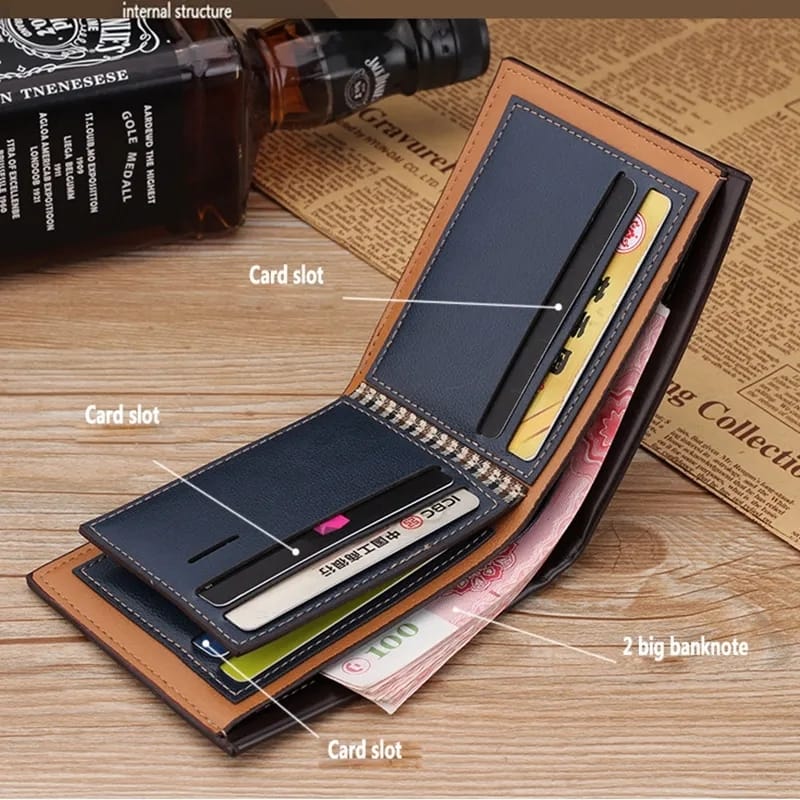 2023 Retro Leather Wallet for Men Women ID Bank Credit Card Holder Men's Coin Purse