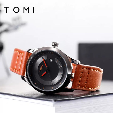 Tomi T099 Dial Leather Strap Watch Waterproof