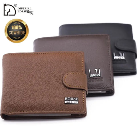 Original Imperial Horse Brand Men's Wallet Genuine Leather Wallet fold over wallet with a box