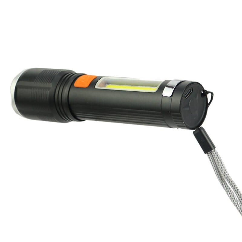 XH-P50 BX-P12 COB Hand held Rechargeable Flashlight With SIde Panel