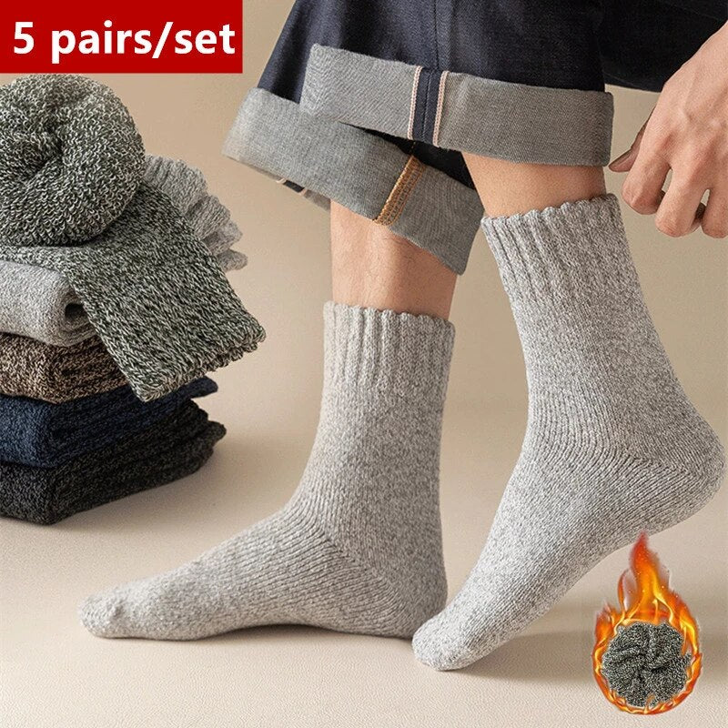 4 Pairs Wool Socks - Lot Import Warm Winter Socks High Quality For Women/Man Thermal Free Size