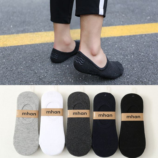 4 Pairs Men's Invisible Nonslip Loafer Boat Ankle Low Cut Cotton Socks