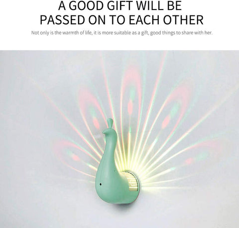 Peacock Wall Lamp, Decorative LED Projection USB Lights