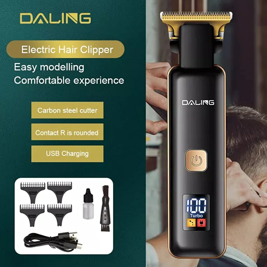 DALING PROFESSIONAL DL1571 Rechargeable Hair Cutting Shaver Machine LED Display
