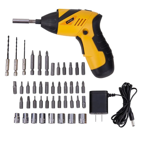 Cordless Electric Screwdrivers with 45pcs Drill Bit Set Rechargeable Electric Drill Bit Kit USB Powerful 18650 Battery