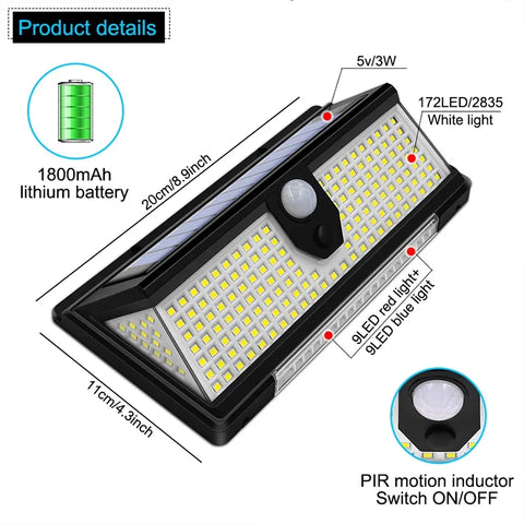 100w Solar Wall Lights Wireless with 3 Lighting Modes for Front Door Yard Garage Garden CL-S190