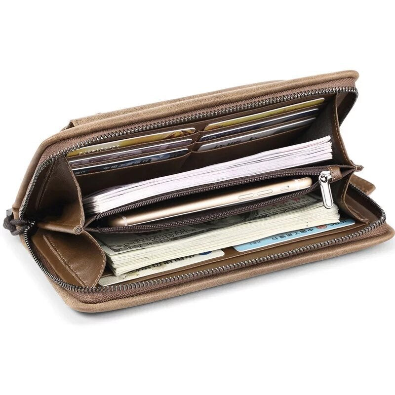 Men's Clutch Multifunctional Creative Mobile Wallet Long Wallet Long Purse Coin Case Passport Bag For Men Credit Card Holder