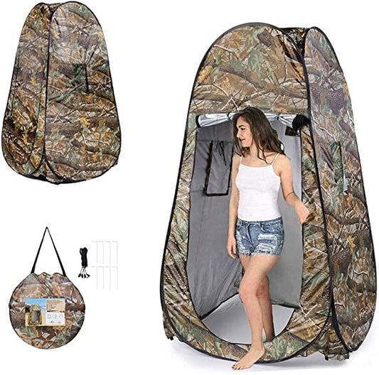 Single Person Portable Privacy Shower Toilet Camping Pop Up Tent Camouflage UV Function Outdoor Dressing Photography Watch Bird