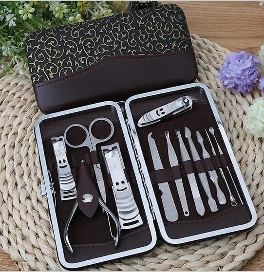 12 Set of Nail Clipper Kits Stainless Steel Manicure Pedicure Tools