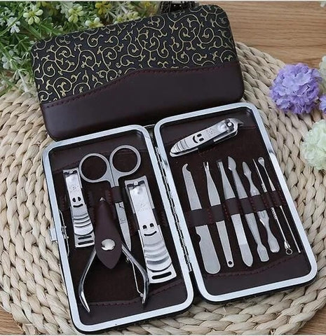 16 Pcs Set of Nail Clipper Kits Stainless Steel Manicure Pedicure Tools