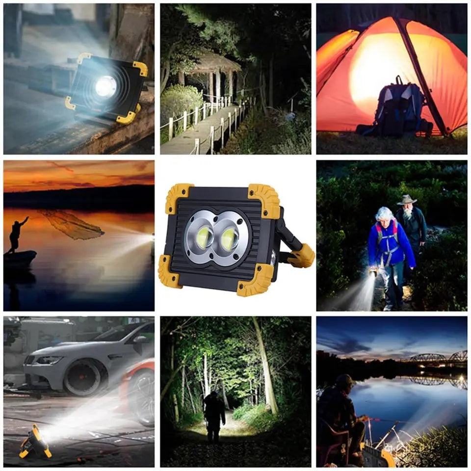 50watt Portable Spotlight LED Work Light USB Rechargeable Flashlight Outdoor Travel Lamp For Camping Lantern Use 18650 5200MAH