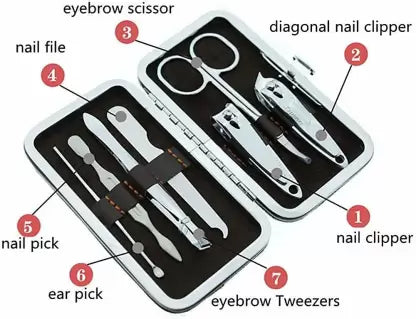 8Pcs/Set Multifunction Nail Clippers Set Stainless Steel Pedicure Scissor Tweezer Manicure Set Kit Nail Art Tools