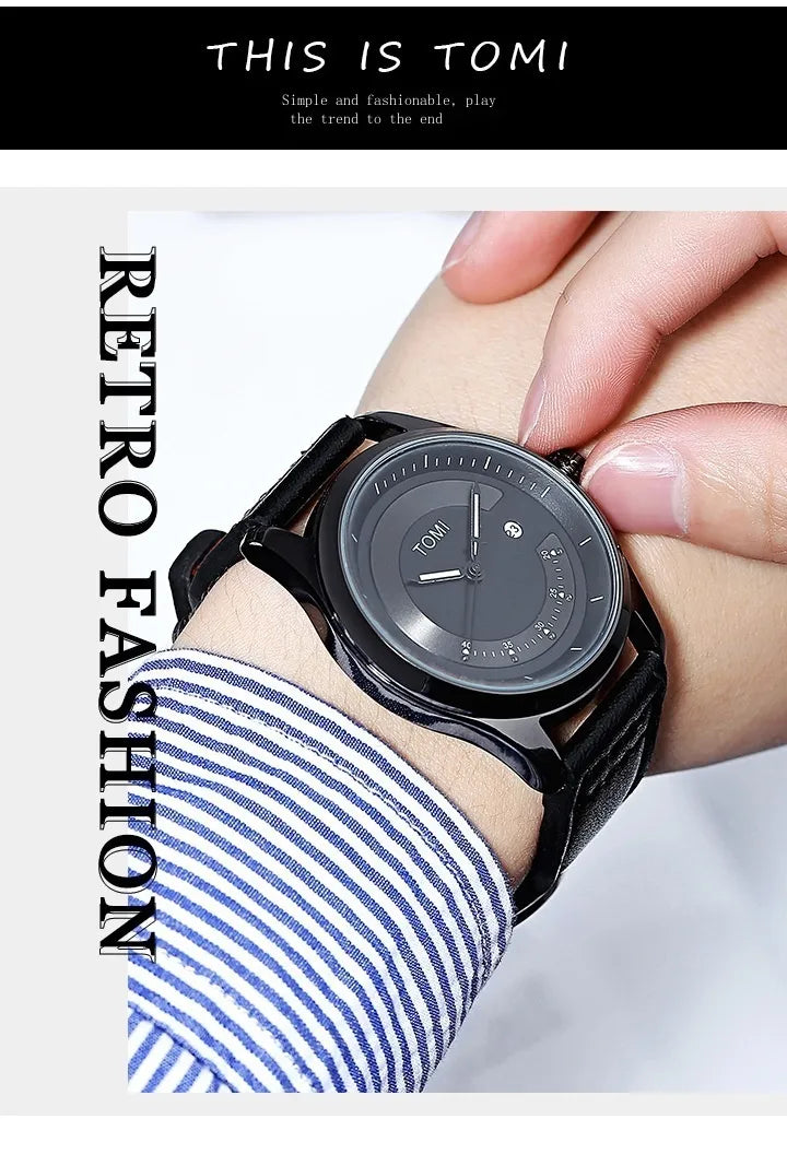 Tomi T099 Dial Leather Strap Watch Waterproof