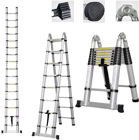 Folding Aluminum Ladder -16.5ft Height straight Folding Aluminum ladder