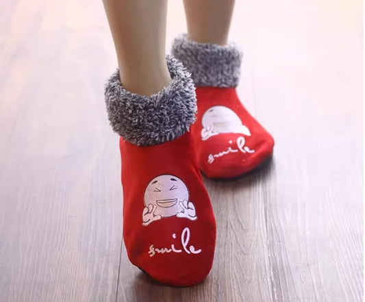 2 Pairs Kids Winter Slipper Socks - Baby Non Slip Fleece Socks for Child