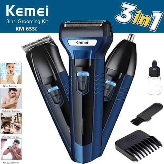 Kemei 3 in 1 Trimmer & Shaver Machine For Body- Kemei KM-6330 3 in 1 Price in Pakistan