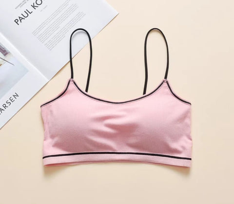 Elastic Push Up Bra for Teenage Girls Bralette Wire Free Spaghetti Strap BH Lingerie Seamless Small Bras for Women