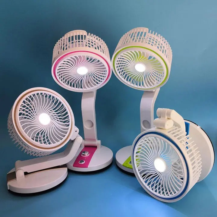 Foldable Rechargeable Stand Fan with 4 speeds 360° Rotatable