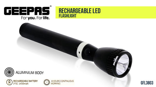 Gepass Rechargeable LED Flash Light - GFL3801 LED Flashlight Light