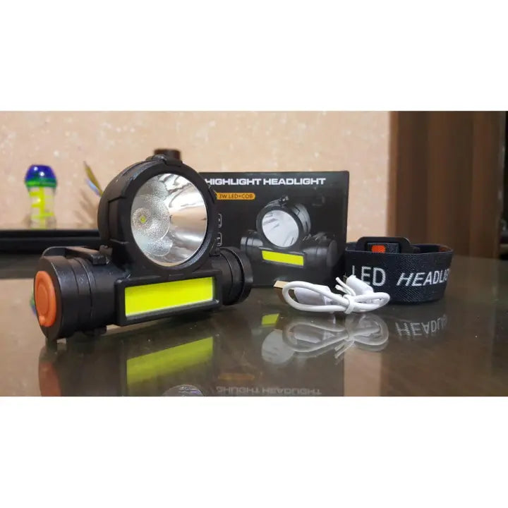 COB Super Headlight Rechargeable Flashlight