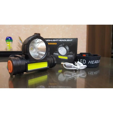 COB Super Headlight Rechargeable Flashlight
