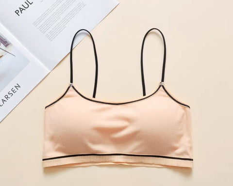 Elastic Push Up Bra for Teenage Girls Bralette Wire Free Spaghetti Strap BH Lingerie Seamless Small Bras for Women