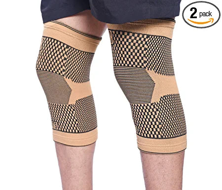 Knee Support Sleeves (Pair) for knee – Effective Support for Running, Jogging, Workout, Walking & Recovery