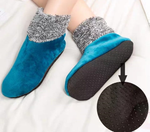 2Pair Women Winter Indoor Floor Sliper Socks - Velvet Warm Household Floor Bed Socks
