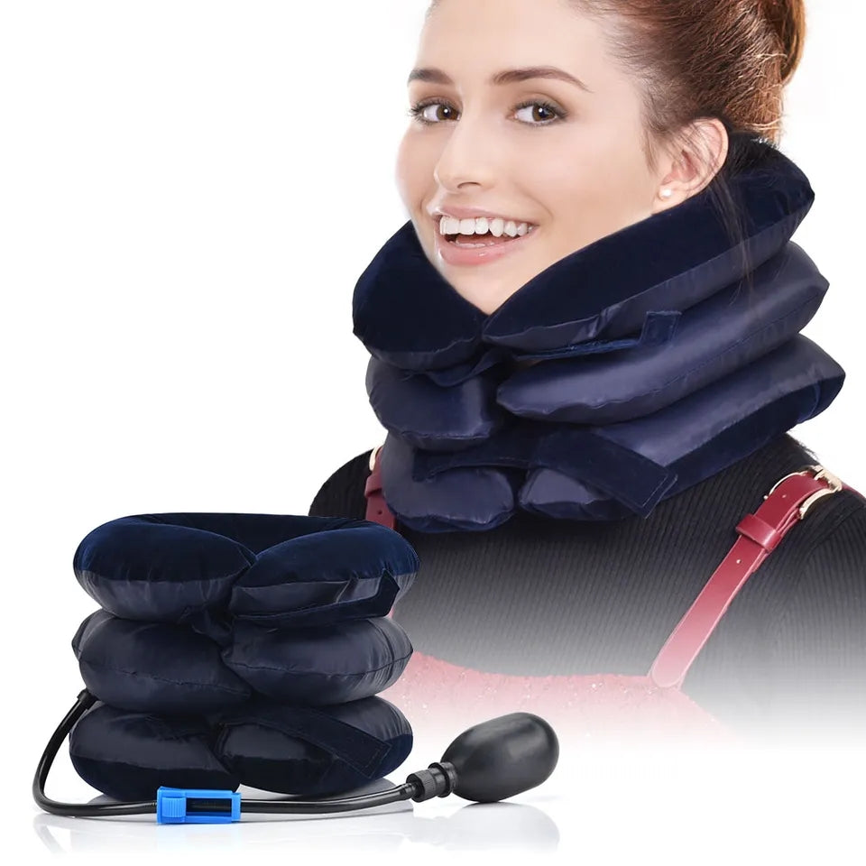 Air Cervical Traction 1 Tube Neck Stretcher Inflatable Neck Massage Support Cushion Devices Orthopedic Pillow Collar Pain Relief